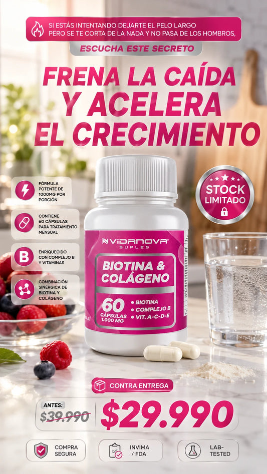 Biotina Colageno 1000mg 60caps