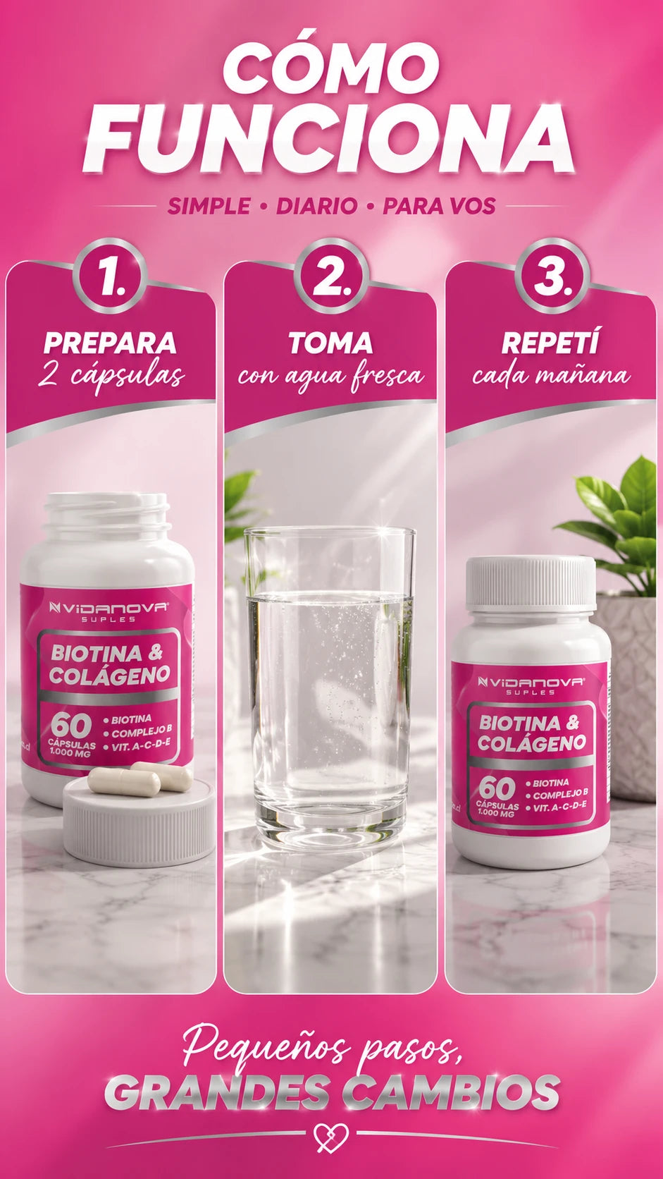 BIOTINA + COLÁGENO 1000MG 60CAPS