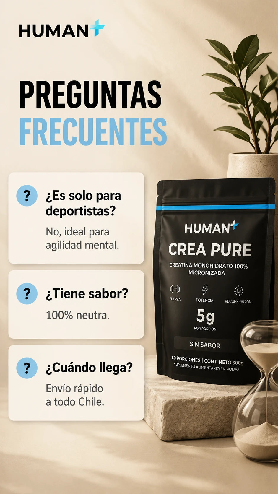 HUMAN+ CREA PURE — CREATINA MONOHIDRATO